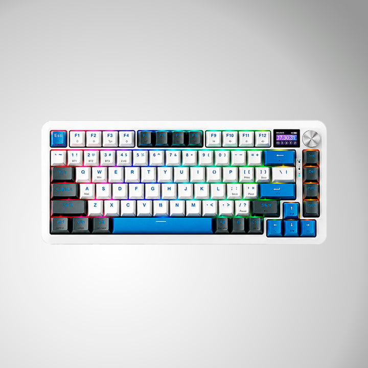 Teclado mecánico gamer MACHENIKE K500F-B81W RGB, Inglés, Switch GR Silver, con Pantalla