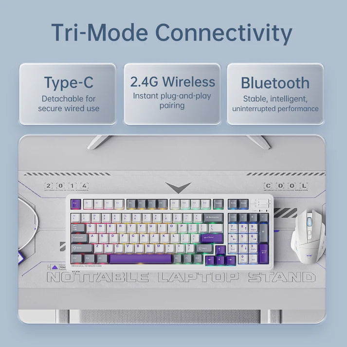 Teclado mecánico gamer MACHENIKE KG98, GR Silver switch, Inglés