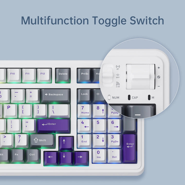 Teclado mecánico gamer MACHENIKE KG98, GR Silver switch, Inglés