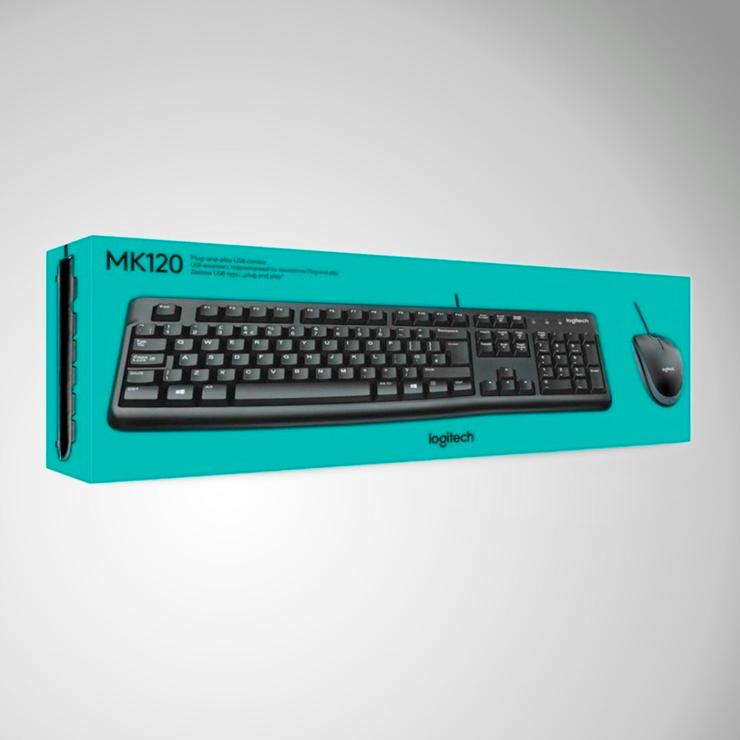 Combo teclado y mouse Logitech MK120, antisalpicaduras DEMO - Achorao