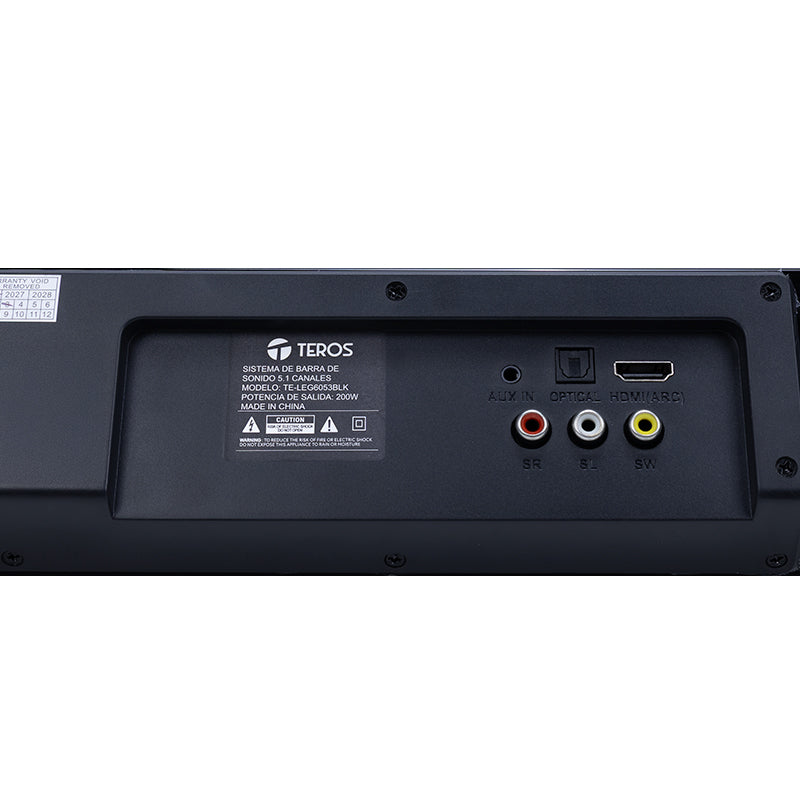 Barra de Sonido TEROS LEGACY 6053 5.1 200W