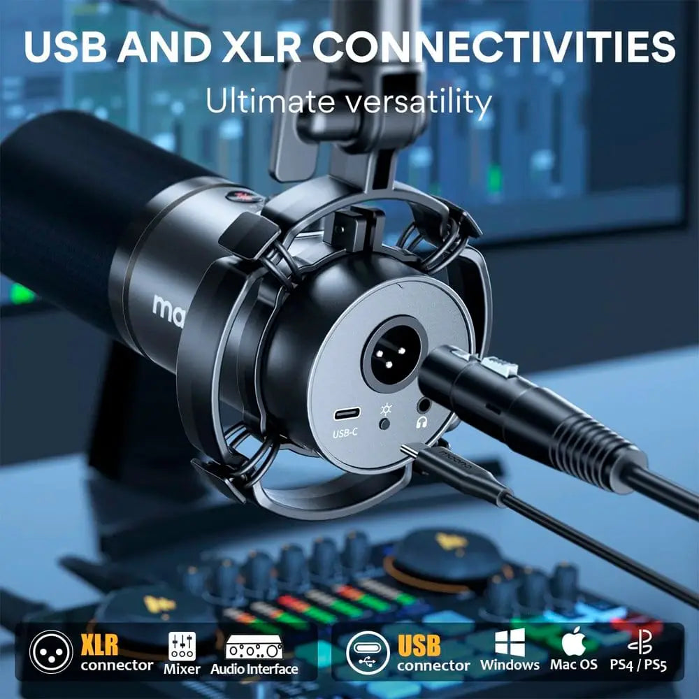 Micrófono Maono PS200XS USB/XLR, dinámico, para podcast y streaming - Achorao