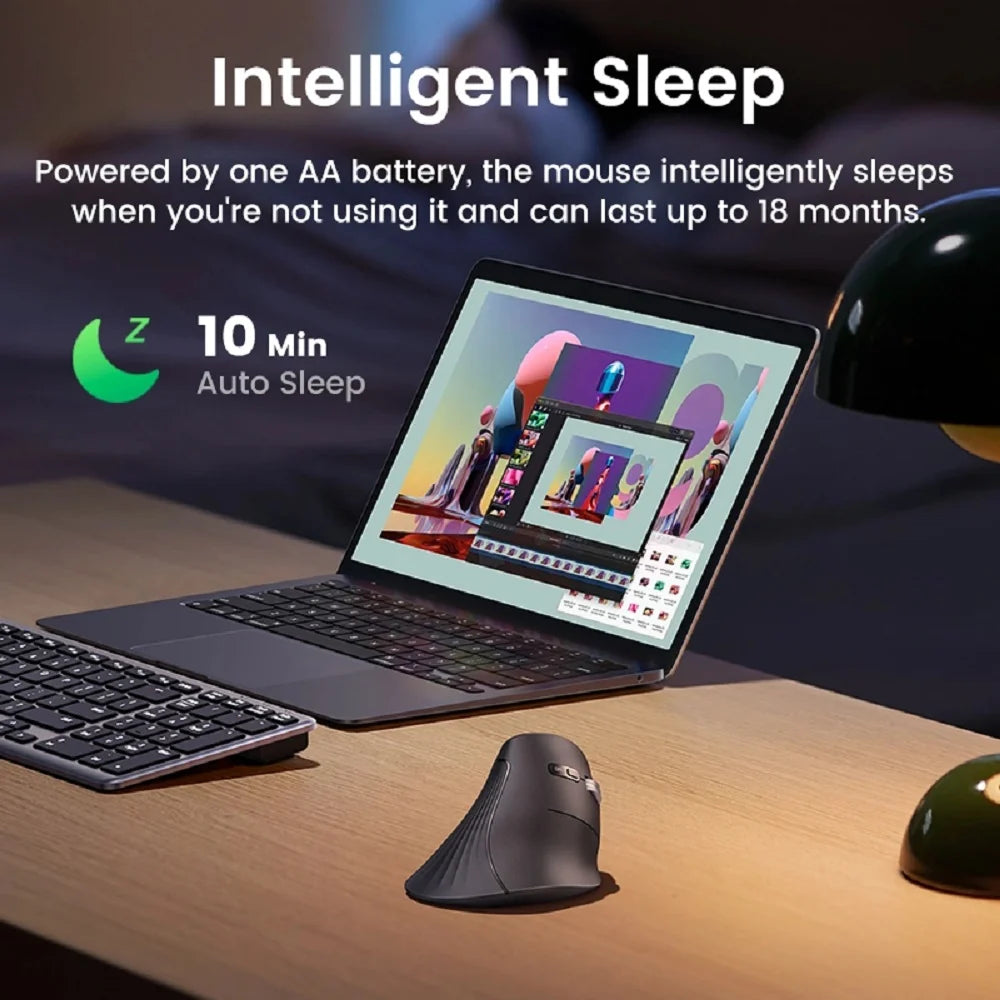 Mouse inalámbrico UGREEN Vertical ergonómico Multi-mode MU008