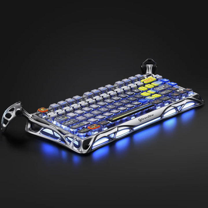 Teclado Gamer Gravastar Mercury K1 Pro, Inalámbrico, Color Interstellar Silver - Achorao