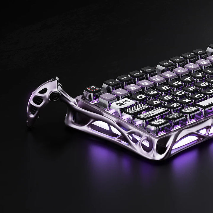 Teclado mecánico Gamer GravaStar MERCURY V75 PRO HE Cableado Ingles, Iron Purple - Magnetic Switch - Achorao