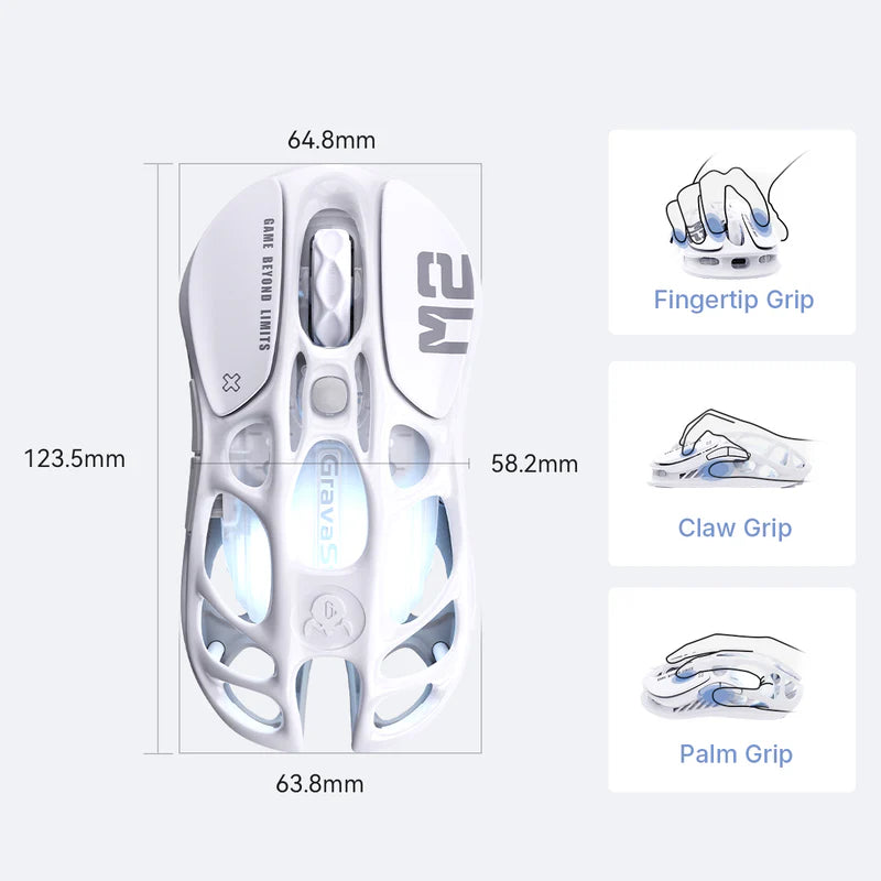 Mouse Gravastar Mercury M2 Inalambrica Opaline
