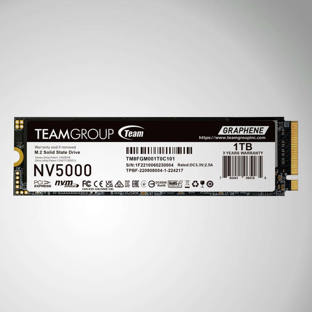 Unidad de estado Solido TEAMGROUP NV5000 M.2 PCle4.0 SSD M.2 1TB - Achorao