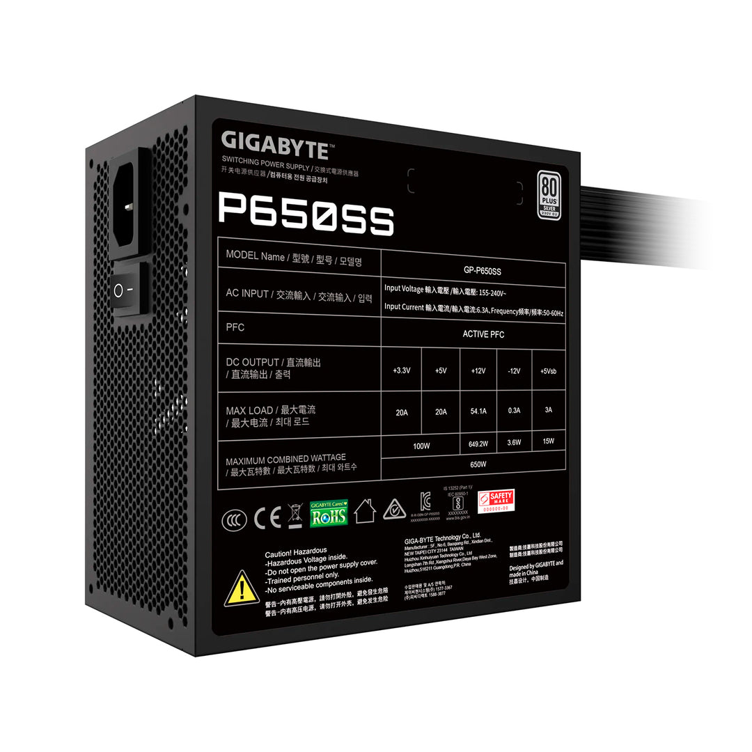 Fuente de poder Gigabyte P650SS 80 plus, 650W ATX, 80 - Achorao