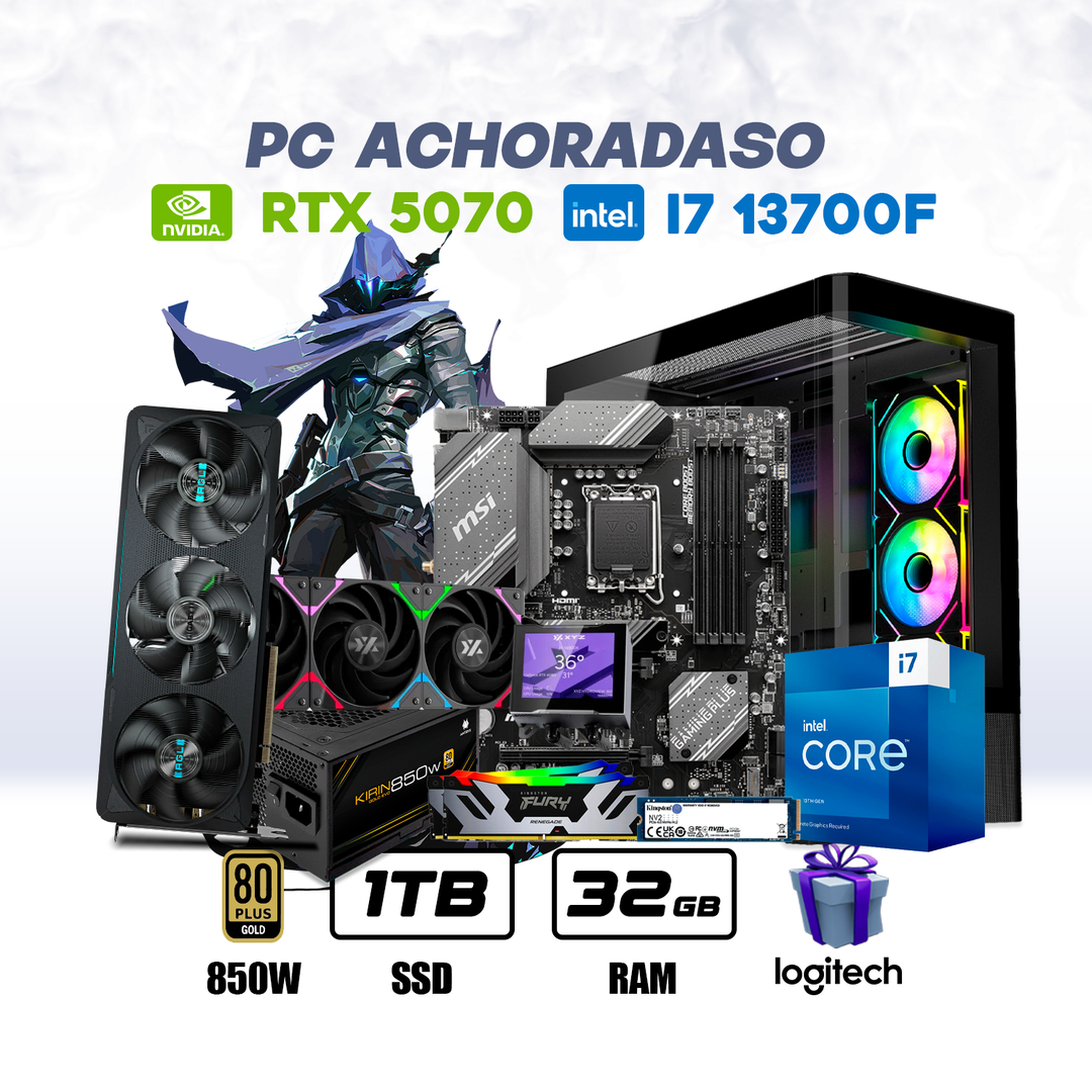 PC Gamer Achoradaso i7-13700F + RTX 5070 12GB + 32GB DDR5 + 1TB NVMe - Achorao