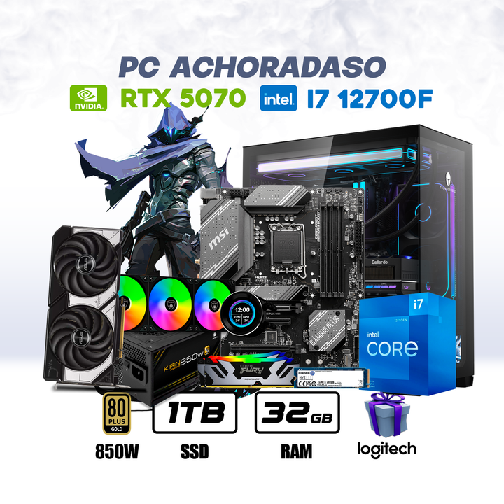 PC Gamer Achoradaso i7-12700F + RTX 5070 12GB + 32GB DDR5 + 1TB NVMe