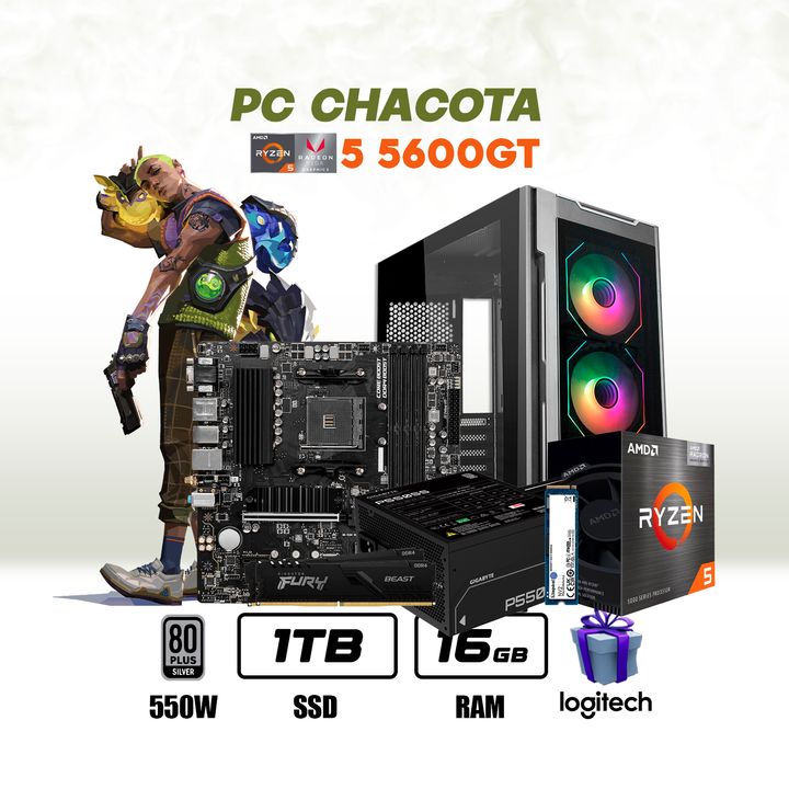 PC Chacota Ryzen 5 5600GT + 16GB RAM + 1TB SSD (Gaming Casual) - Achorao