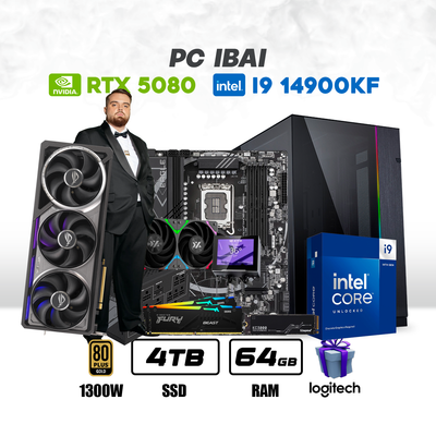 CPU Ibai Intel Core I9 14900KF | RTX 5080 16GB | 4TB SSD | 64GB RAM | ENF. LIQ. #M9133 - Achorao