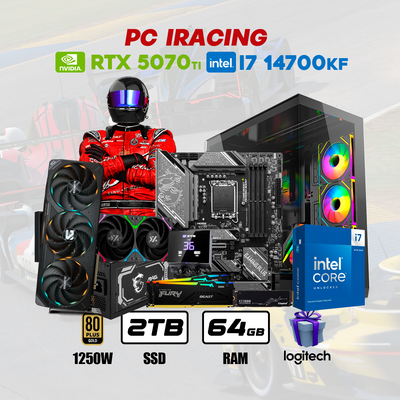 CPU IRacing Intel Core I7 14700KF | RTX 5070 Ti 16GB | 2TB SSD | 64GB RAM DDR5 | ENF. LIQ.#RB1933