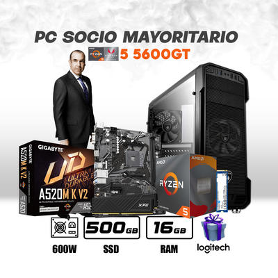 CPU Oficina Socio Mayoritario AMD Ryzen 5 5600GT | Vega 7 | 500GB SSD | 16GB DE Ram DDR4 #O4052