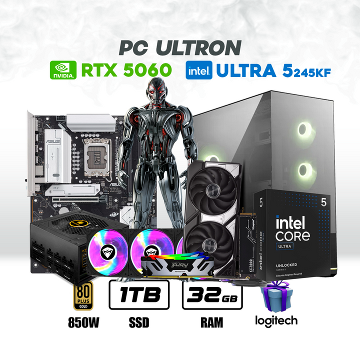PC ULTRON Intel Core Ultra 5 245KF + RTX 5060 8GB + 32GB DDR5 + 1TB NVMe