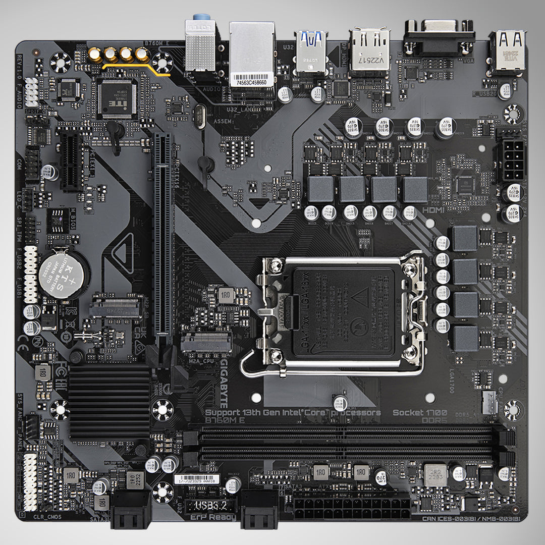 Placa Madre Gigabyte B760M E DDR5 para Intel LGA 1700 (mATX) DEMO - Achorao