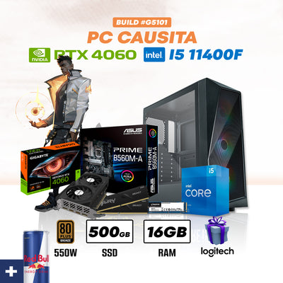 CPU GAMER CAUSITA #G5101 CORE I5 11400F | RXT 4060 OC 8GB | 500GB SSD | 16GB DDR4