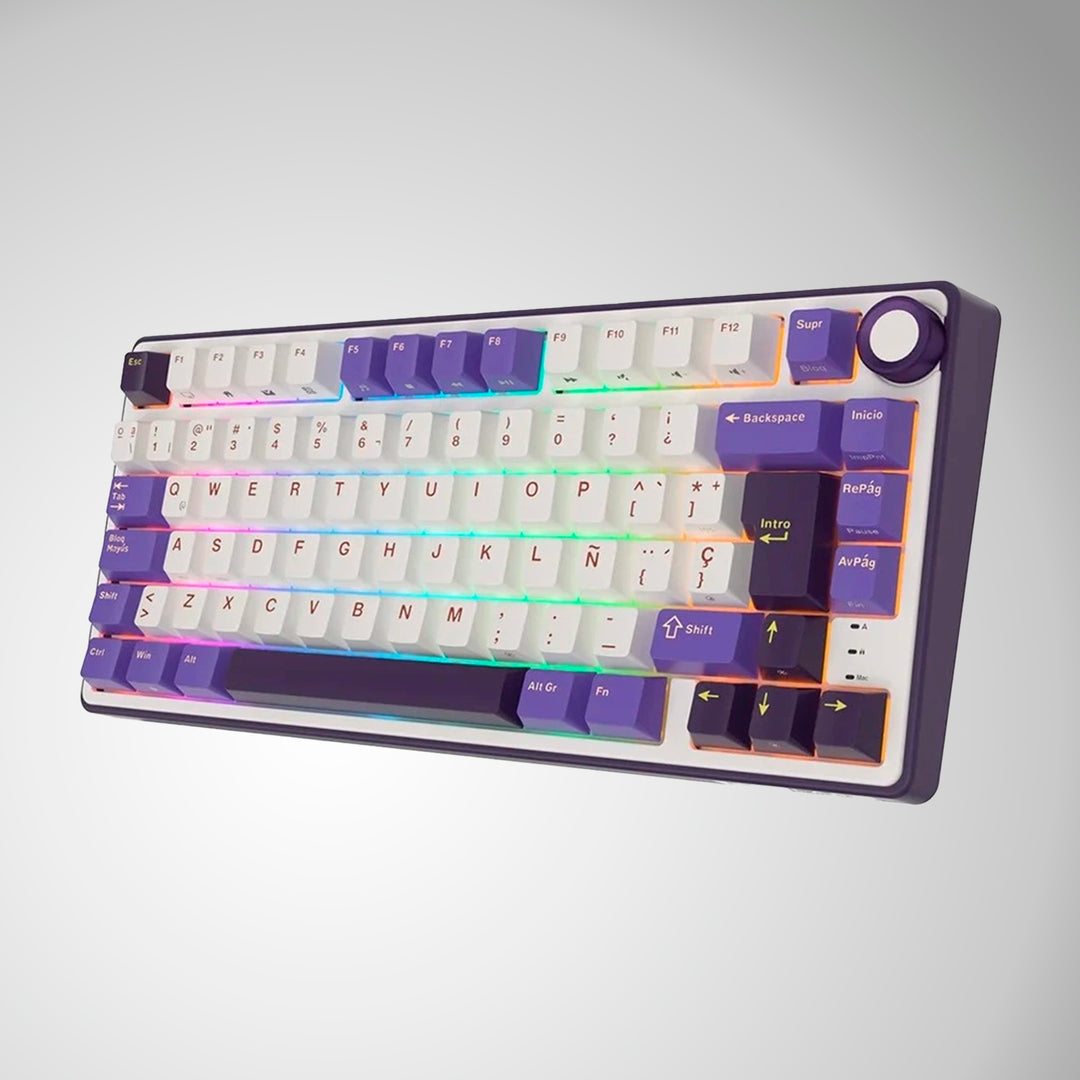 Teclado Gamer Mecánico Royal Kludge RK R75, Cableado, Switch Silver Lineal, Color Blackberry - Achorao
