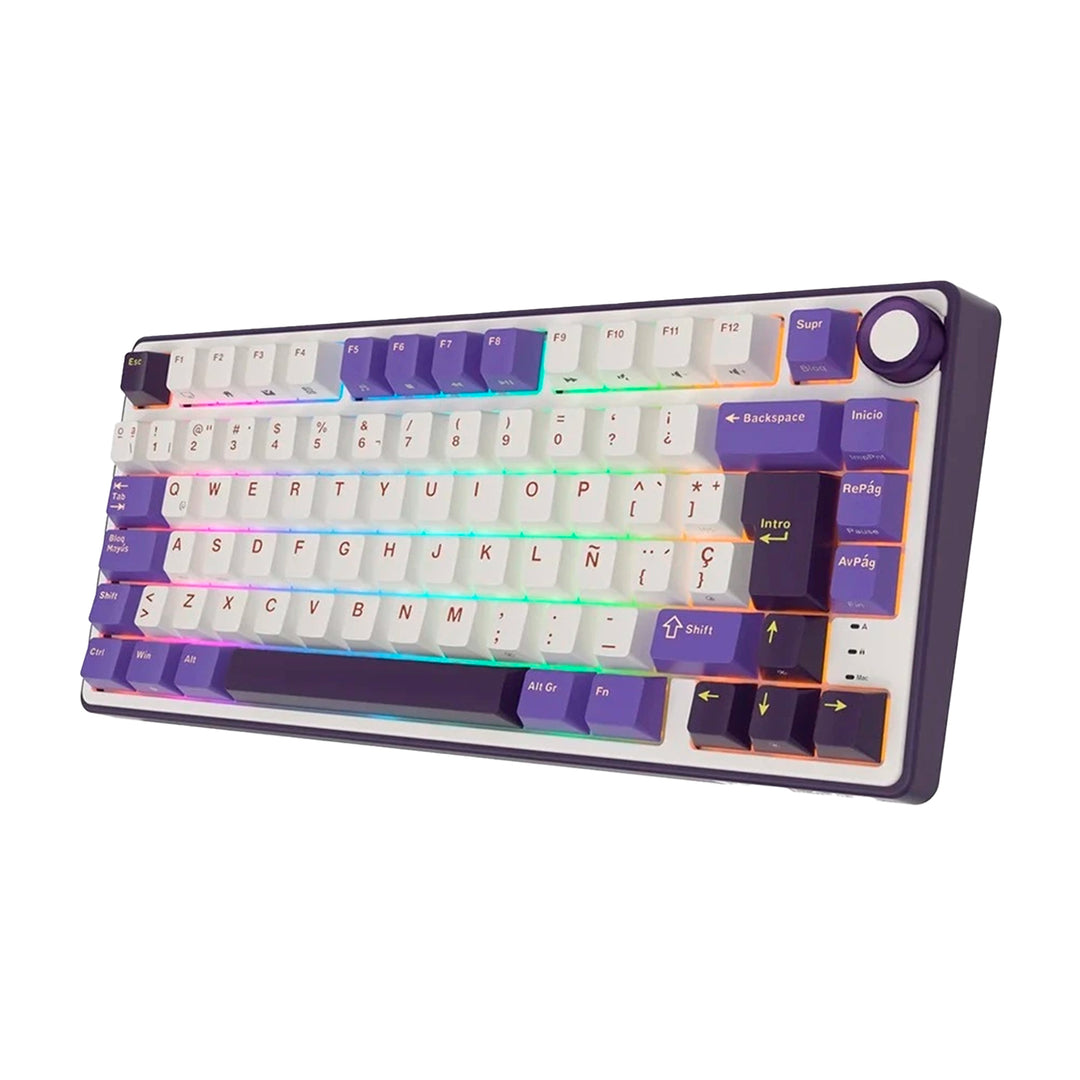 Teclado Gamer Mecánico Royal Kludge RK R75, Cableado, Switch Silver Lineal, Color Blackberry - Achorao