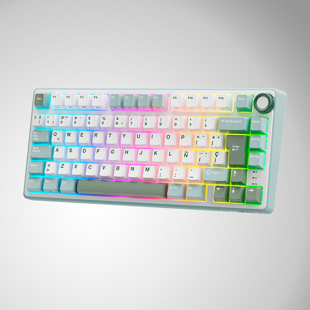 Teclado Gamer Mecánico Royal Kludge RK R75, Cableado, Switch Silver Lineal, Color Skycyan - Achorao