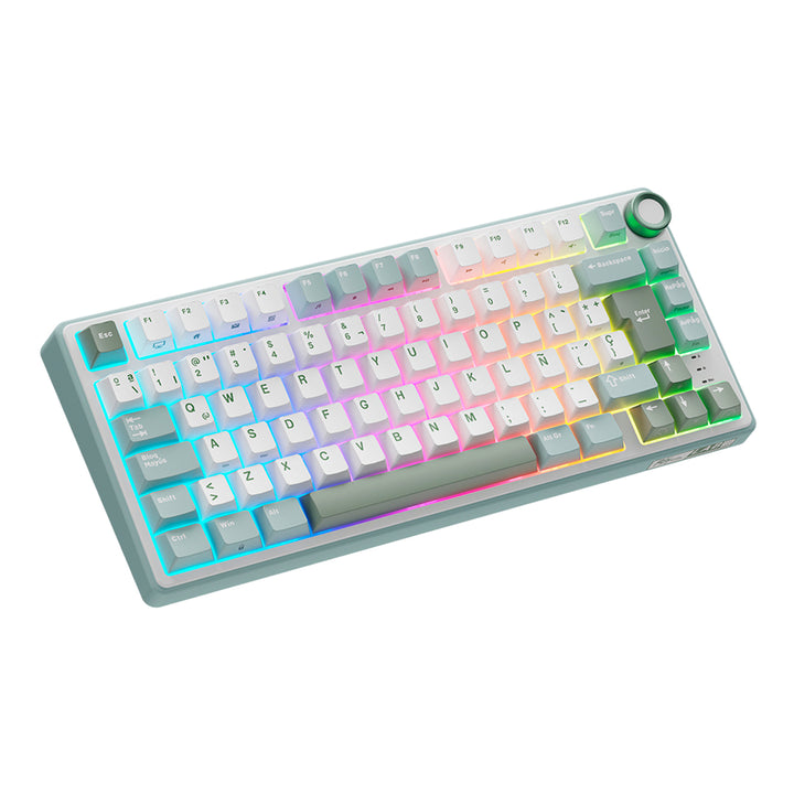 Teclado Gamer Mecánico Royal Kludge RK R75, Cableado, Switch Silver Lineal, Color Skycyan - Achorao