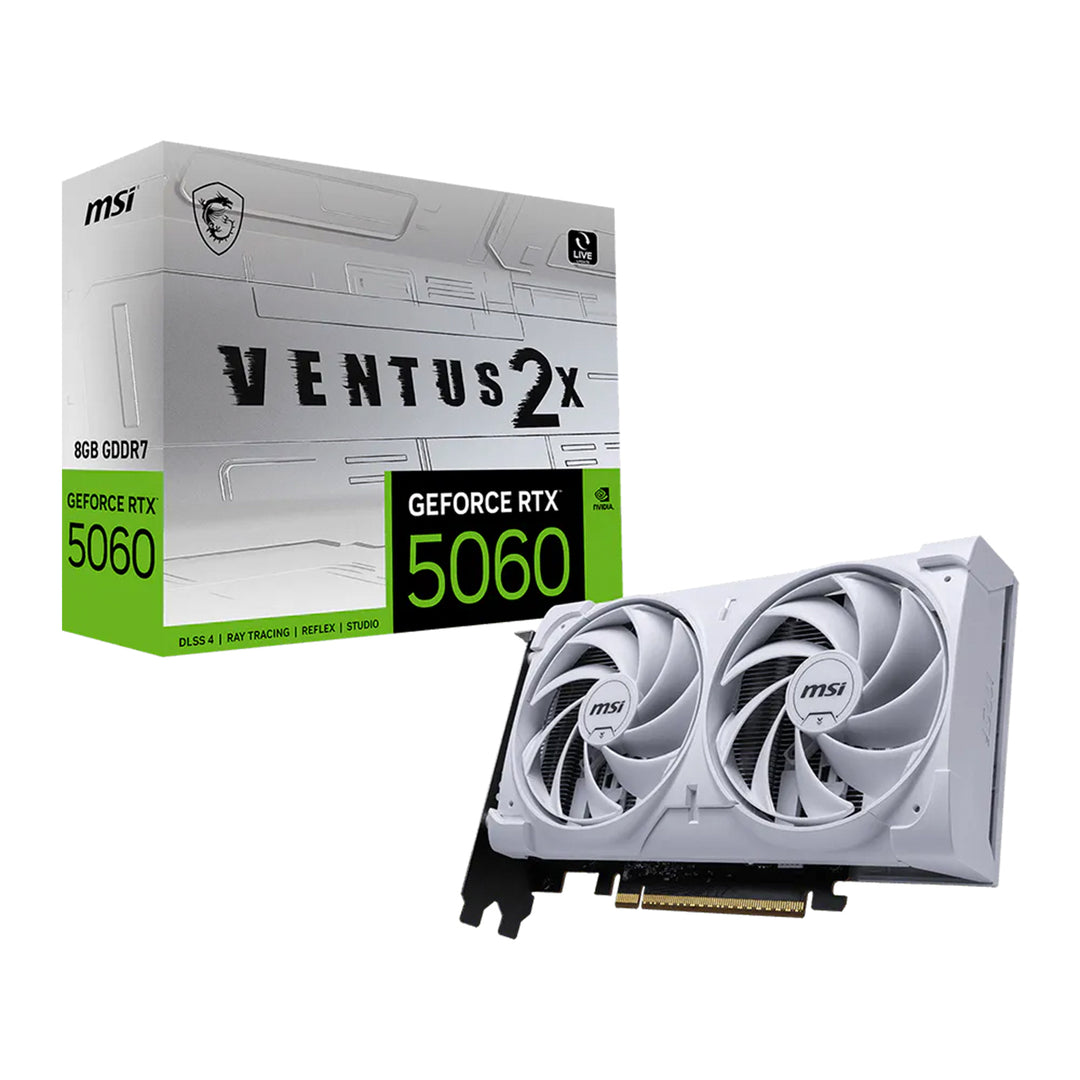 Tarjeta gráfica MSI GeForce RTX 5060 8G Ventus 2X OC White 8GB GDDR7 - Achorao