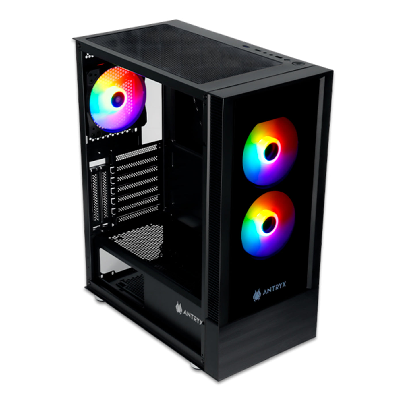 CASE C/FUENTE B500W ANTRYX RX-240, FRGB FAN X3, VIDRIO TEMPLADO - Achorao
