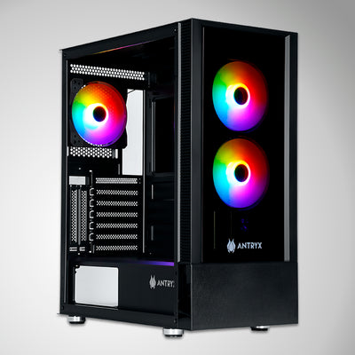 CASE C/FUENTE B500W ANTRYX RX-240, FRGB FAN X3, VIDRIO TEMPLADO - Achorao