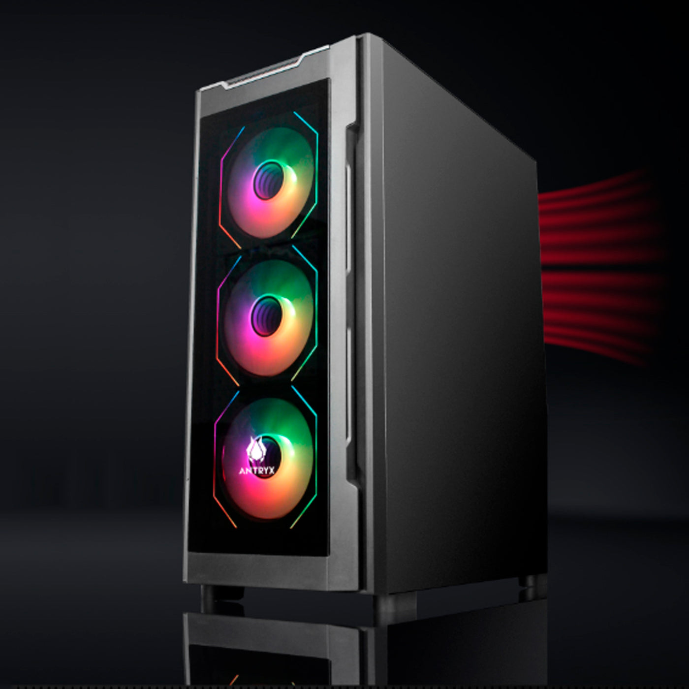 CASE ANTRYX RX 560 BLACK, ARGB FAN X3, VIDRIO TEMPLADO - Achorao