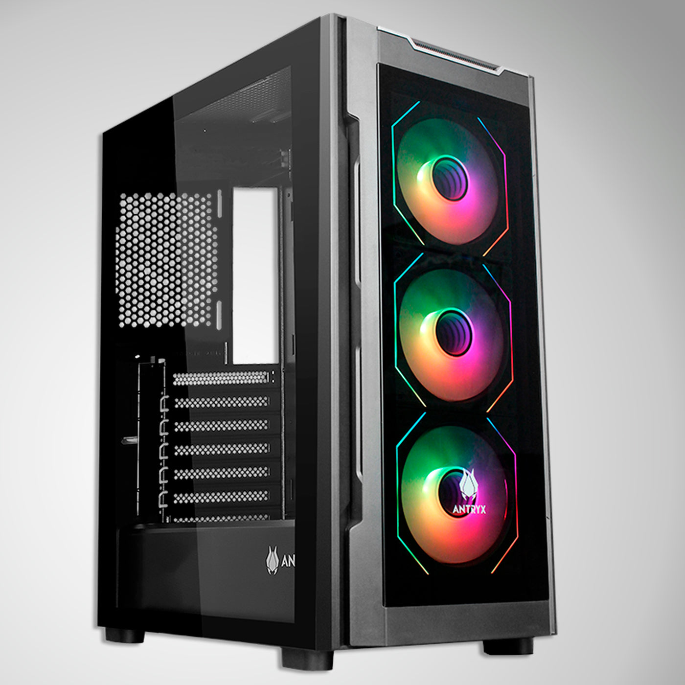 CASE ANTRYX RX 560 BLACK, ARGB FAN X3, VIDRIO TEMPLADO - Achorao