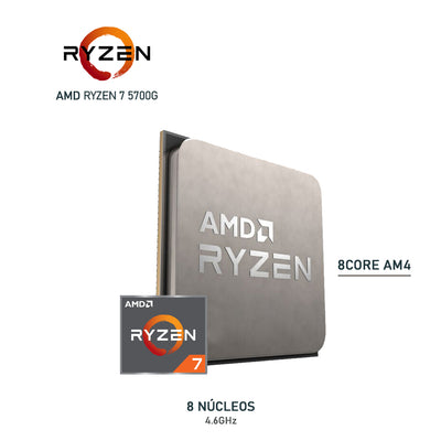 Procesador AMD Ryzen 7 5700G, 3.80 / 4.60GHz, 16MB