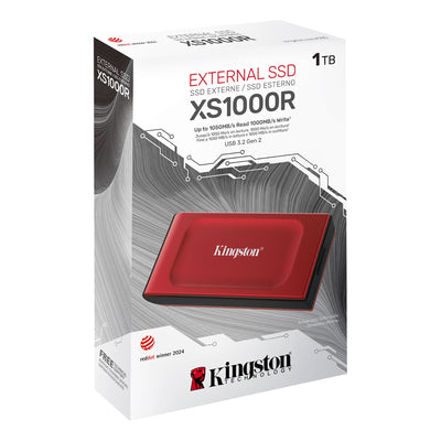 Unidad De Estado Sólido Externa Kingston XS1000, 1TB, USB 3.2Gen 2 Tipo-C RED - Achorao