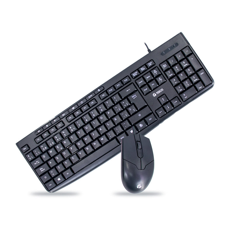 Combo teclado y mouse Teros TE-5012S, USB, mouse 1000 DPI - Achorao