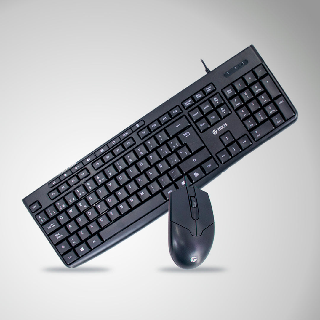 Combo teclado y mouse Teros TE-5012S, USB, mouse 1000 DPI - Achorao