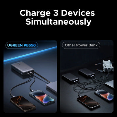 Power Bank UGREEN de 67 W con cable integrado PB550 - Achorao