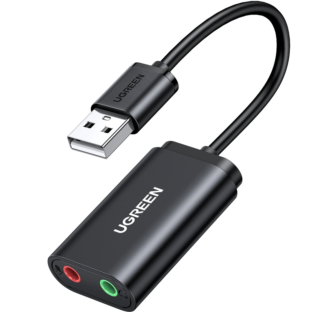 Adaptador de sonido externo a USB 2,0 UGREEN (Black) US205 30724