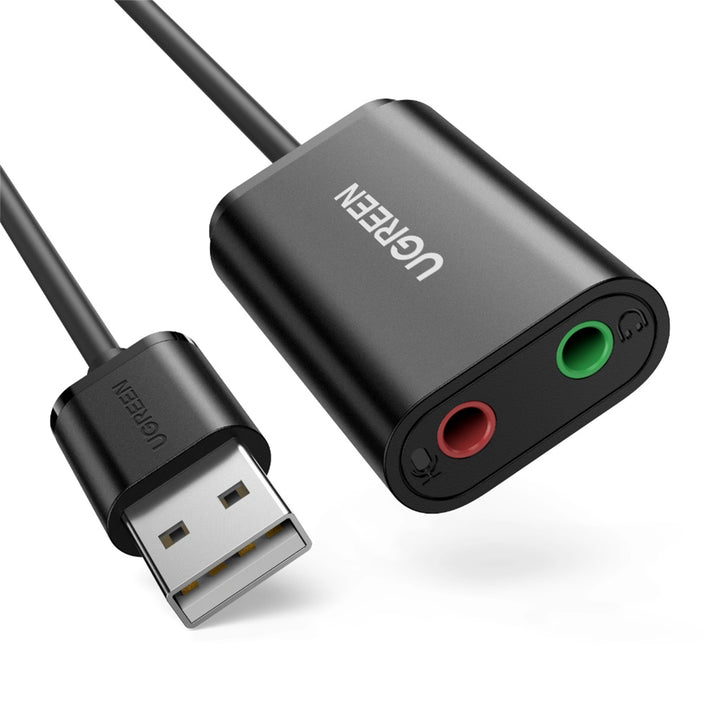 Adaptador de sonido externo a USB 2,0 UGREEN (Black) US205 30724