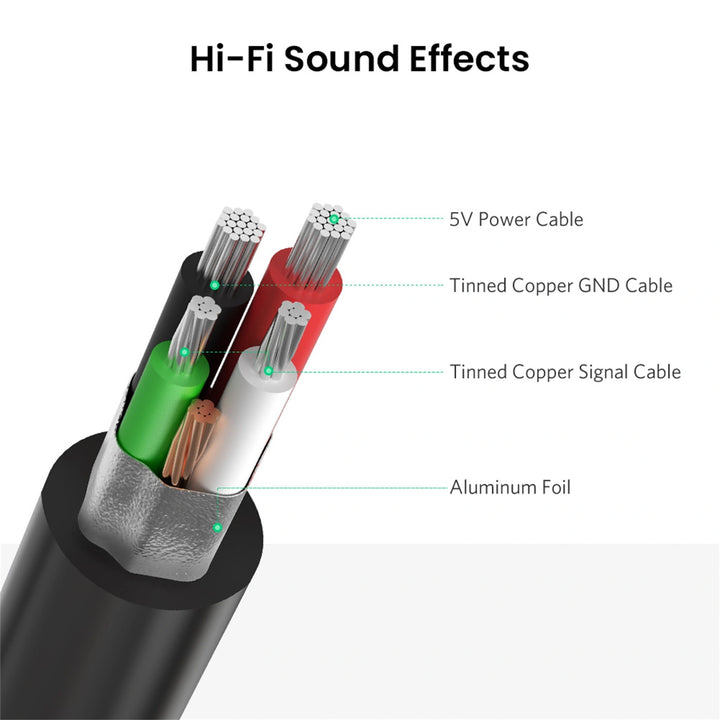 Adaptador de sonido externo a USB 2,0 UGREEN (Black) US205 30724