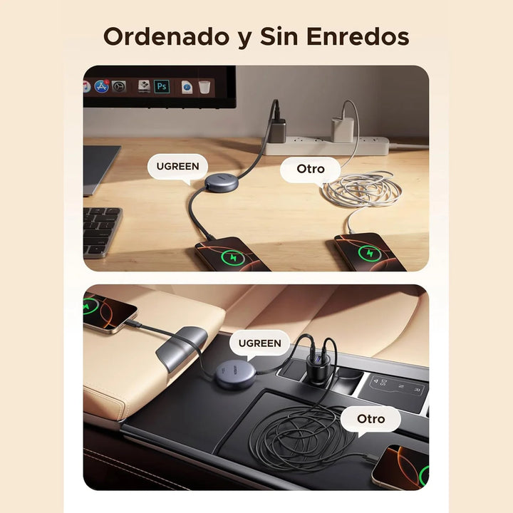 Cable retráctil UGREEN Nexode USB-C to USB-C PD Fast Charging 100W Max 1m L531
