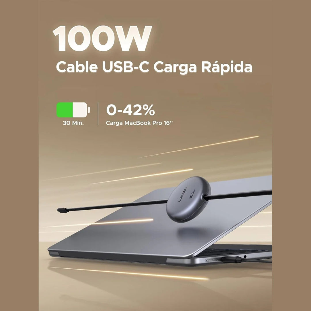 Cable retráctil UGREEN Nexode USB-C to USB-C PD Fast Charging 100W Max 1m L531