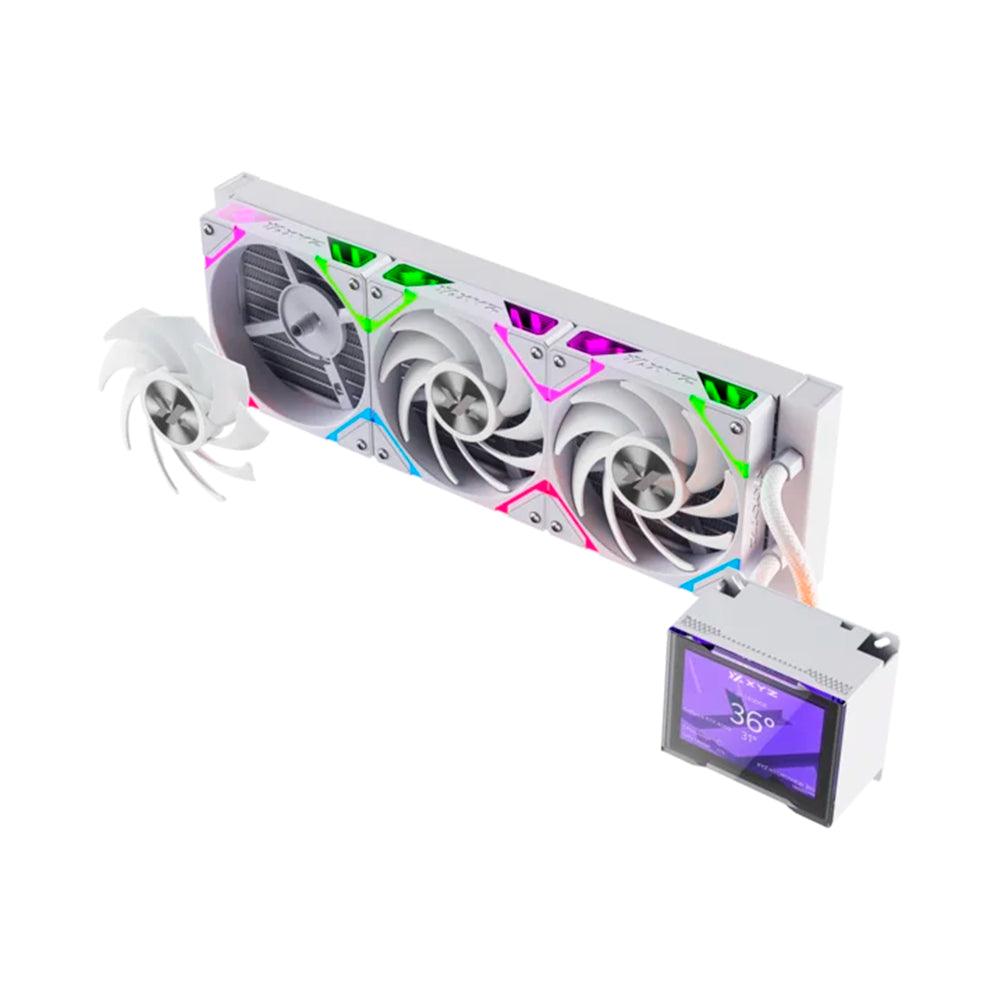 Refrigeración Líquida XYZ HydroView 360B AIO con Pantalla LCD 3.5” para CPU White - Achorao