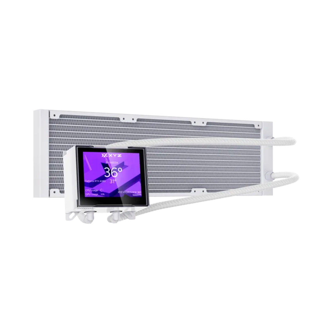 Refrigeración Líquida XYZ HydroView 360B AIO con Pantalla LCD 3.5” para CPU White - Achorao