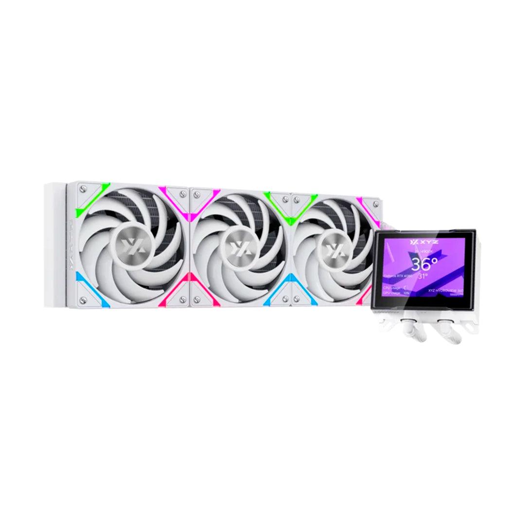Refrigeración Líquida XYZ HydroView 360B AIO con Pantalla LCD 3.5” para CPU White - Achorao