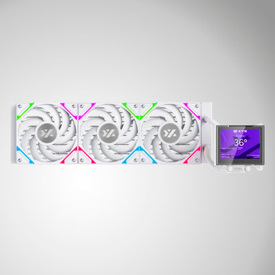 Enfriamiento Líquido XYZ HYDROVIEW 360B AIO Liquid CPU Cooler,3,5" LCD Digital Screen White