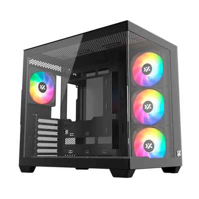 Case gamer XYZ TESSERACT ATX/M-ATX/ITX(Support MB back Plug) 6*M11 fan chain link case - Achorao