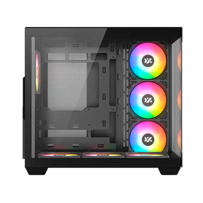 Case gamer XYZ TESSERACT ATX/M-ATX/ITX(Support MB back Plug) 6*M11 fan chain link case - Achorao