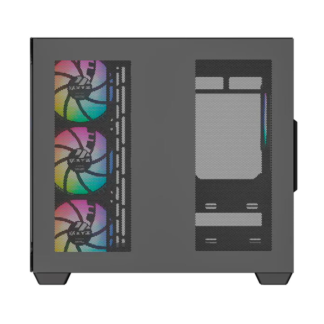 Case gamer XYZ TESSERACT ATX/M-ATX/ITX(Support MB back Plug) 6*M11 fan chain link case - Achorao