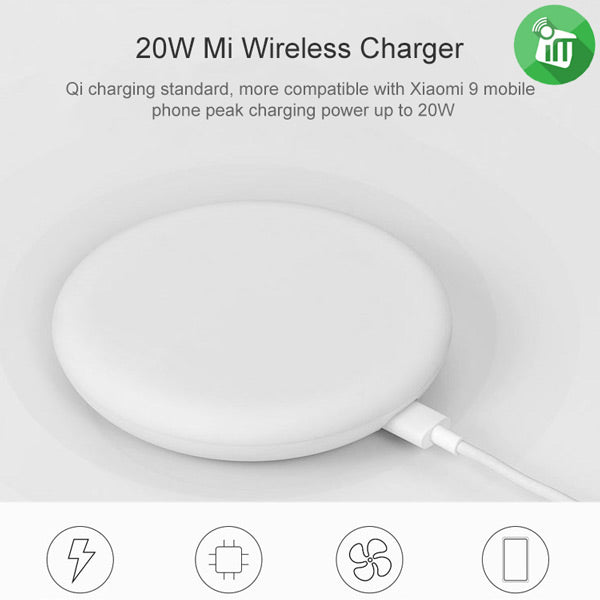Cargador Inalámbrico Xiaomi 20W Pad Circular de Carga Rápida Modelo MDY-10-DP