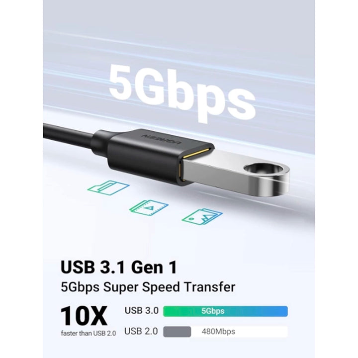 Adaptador UGREEN OTG USB-C macho a USB 3.0 hembra negro