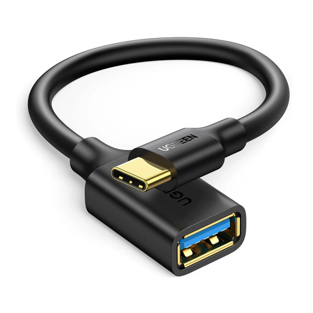 Adaptador UGREEN OTG USB-C macho a USB 3.0 hembra, color negro